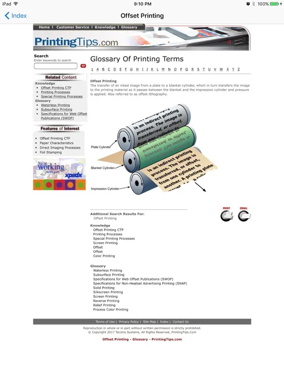 Ảnh chụp màn hình của PRINT A-Z iPad 