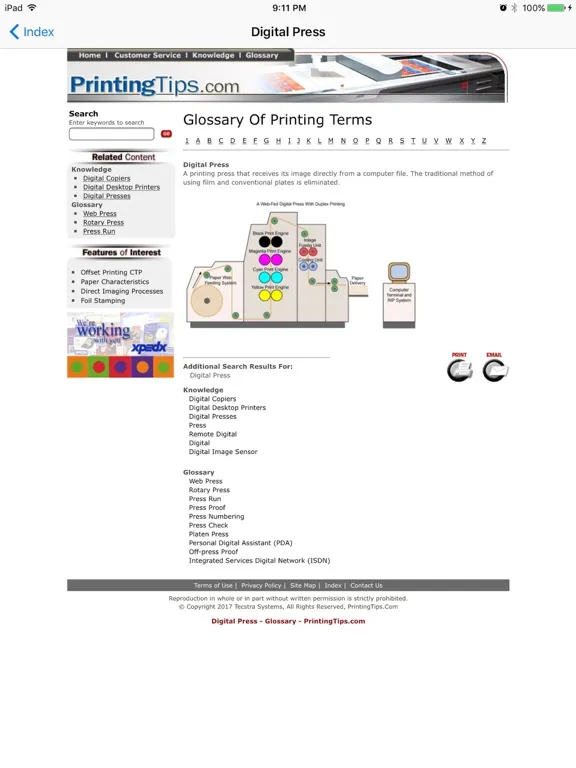 Ảnh chụp màn hình của PRINT A-Z iPad 