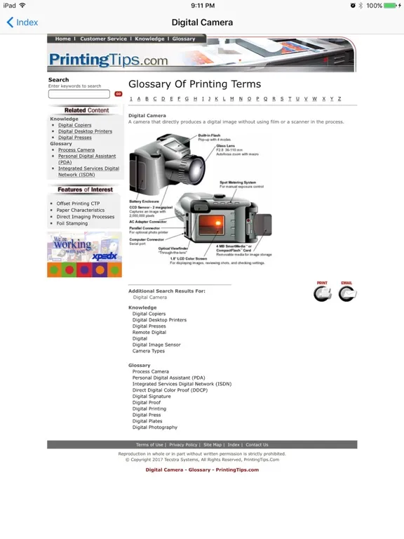 Ảnh chụp màn hình của PRINT A-Z iPad 