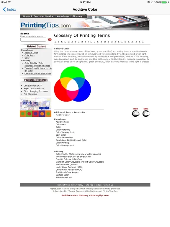Ảnh chụp màn hình của PRINT A-Z iPad 