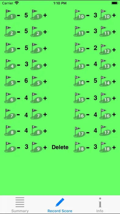 Duffer's Golf Score Card Screenshots