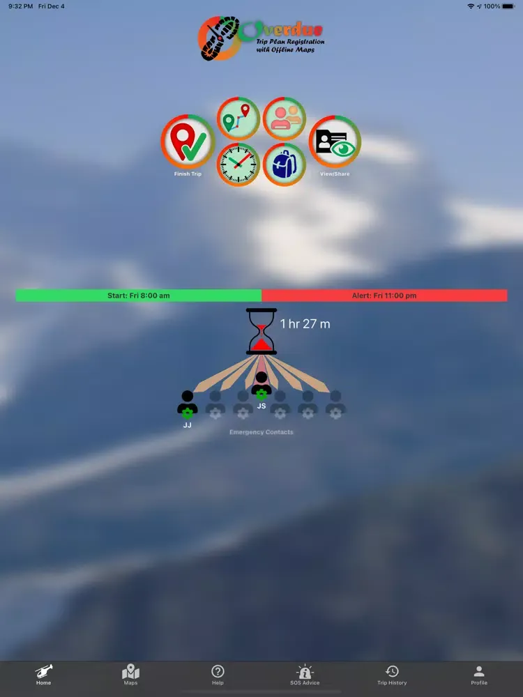 Capturas de pantalla de Overdue: Safety checkin & maps iPad 