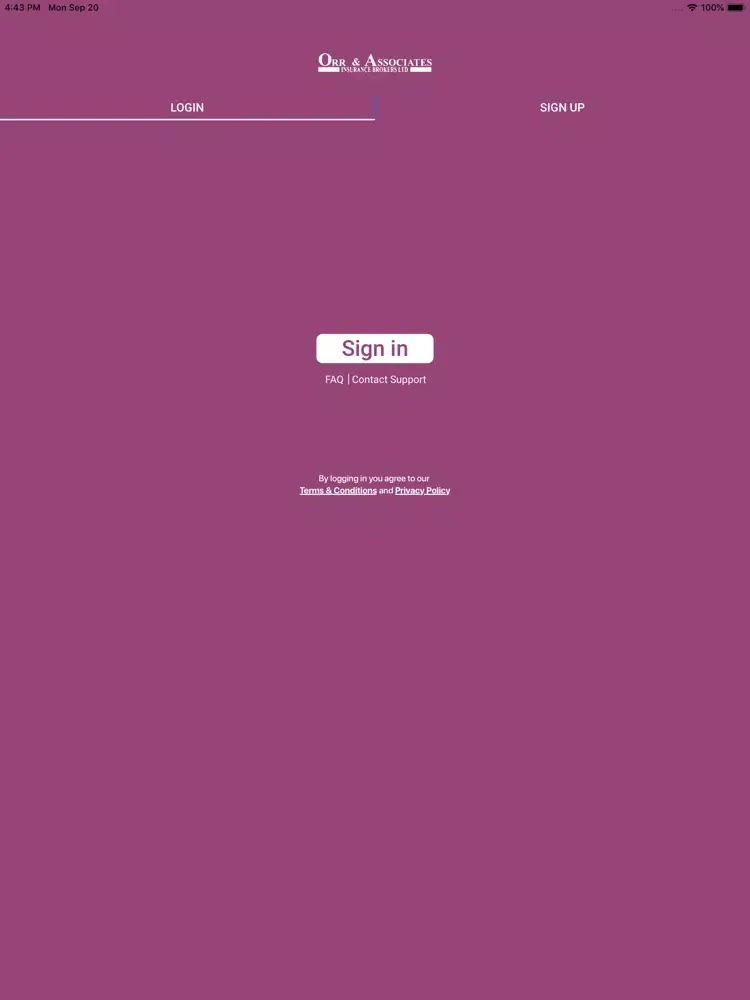 Ảnh chụp màn hình của My Orr & Associates iPad 