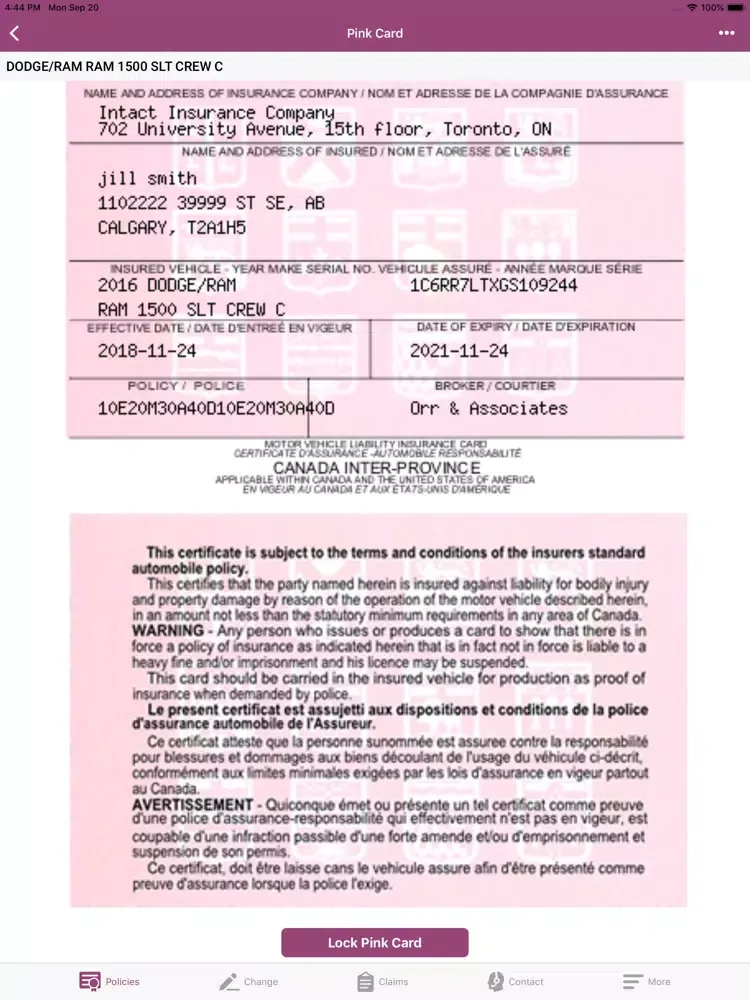 Ảnh chụp màn hình của My Orr & Associates iPad 