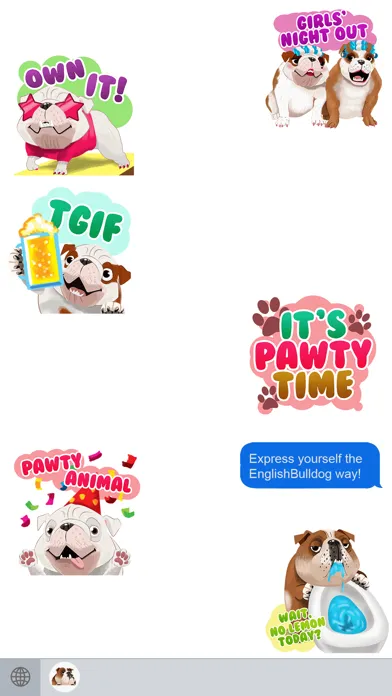 ภาพหน้าจอของ English Bulldog Emoji Stickers