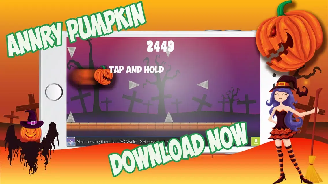 Zrzuty ekranu Halloween Tap the Angry Pumpkin