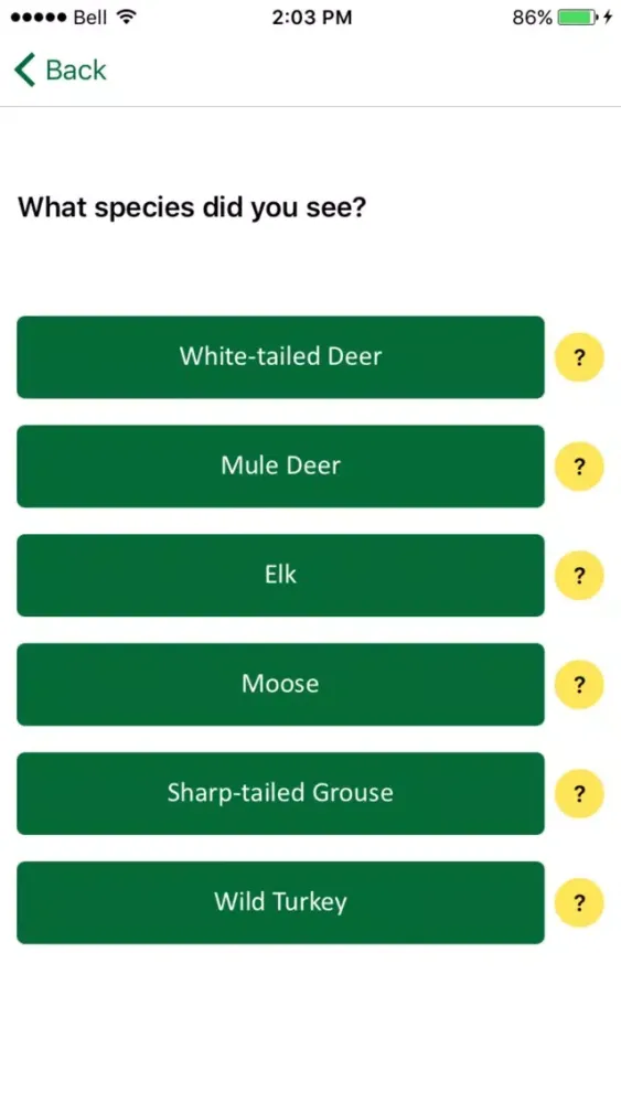 Saskatchewan Wildlife Survey Screenshots