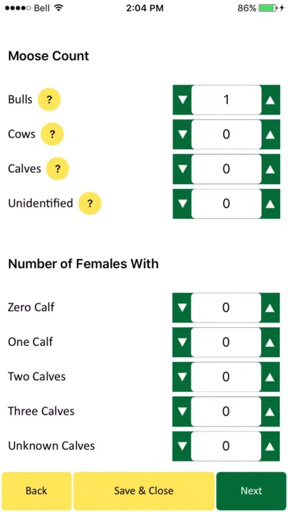 Saskatchewan Wildlife Survey Screenshots