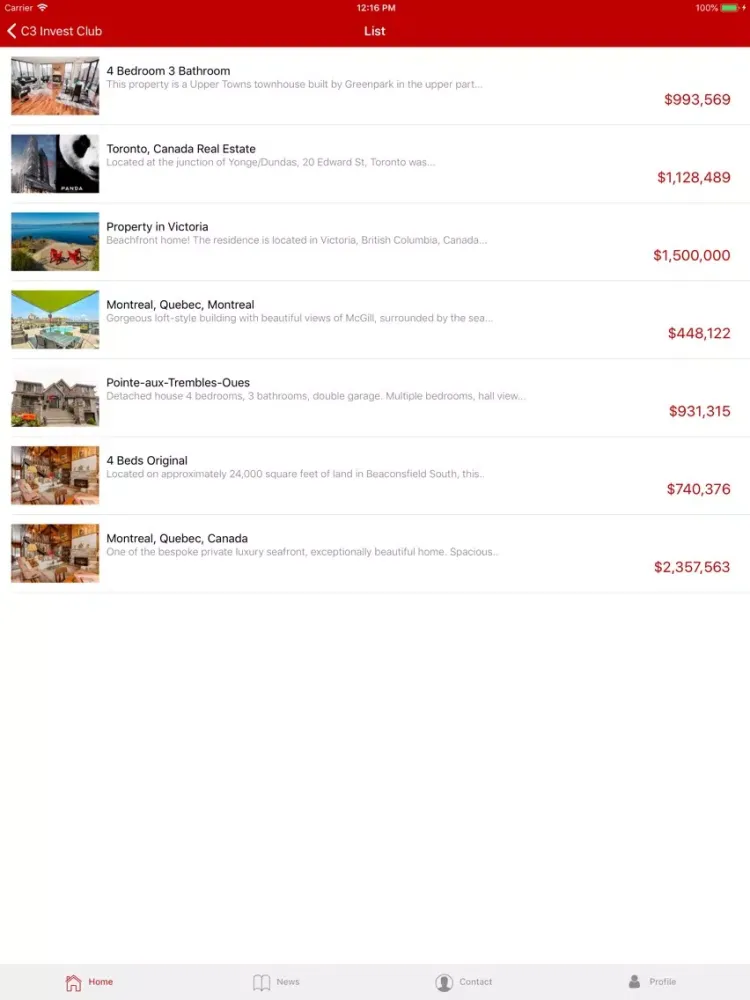 C3 Invest iPad  Screenshots