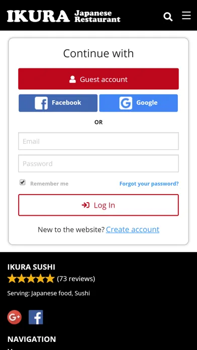 Capturas de tela do Ikura Sushi
