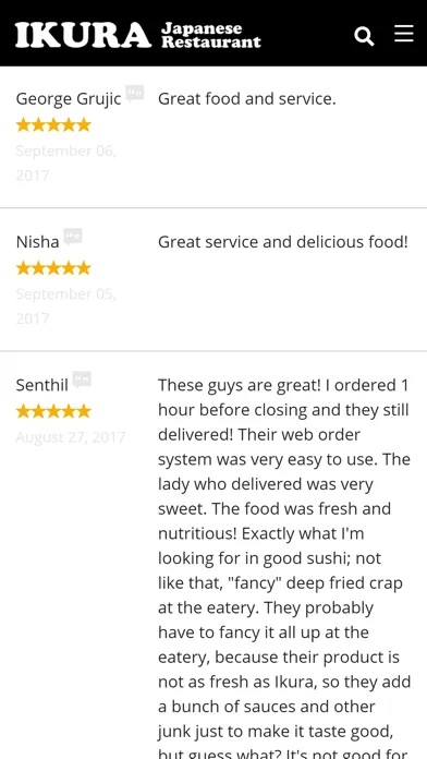 Capturas de tela do Ikura Sushi