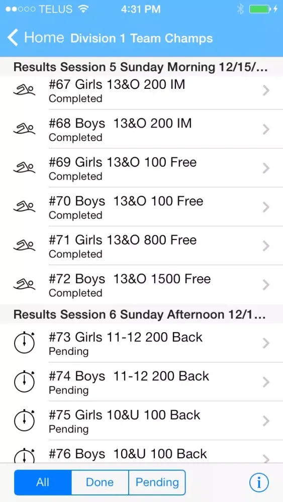 Capturas de tela do Meet Results