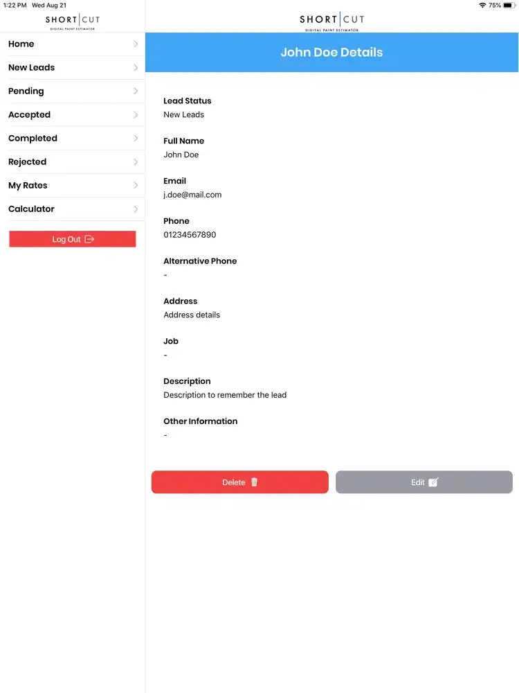 ShortCut Paint Estimator iPad 應用截圖