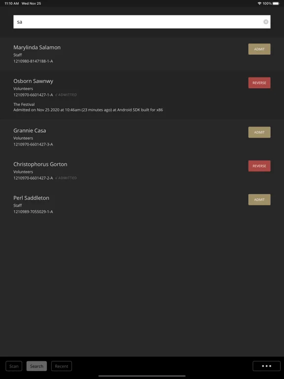 Tickit Check-in iPad  स्क्रीनशॉट