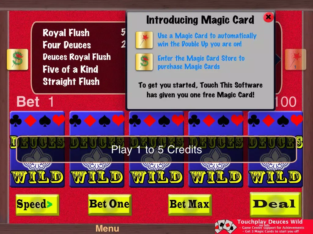 TouchPlay Deuces Wild Video Poker Lite iPad  Ekran Görüntüleri