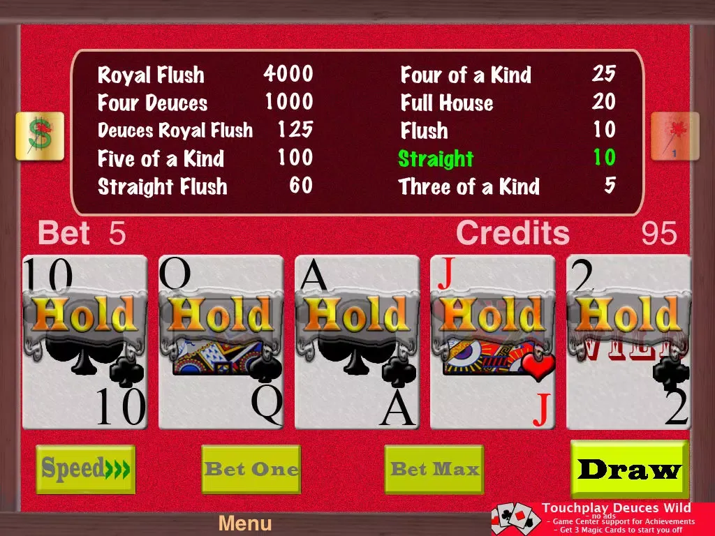 TouchPlay Deuces Wild Video Poker Lite iPad  Ekran Görüntüleri