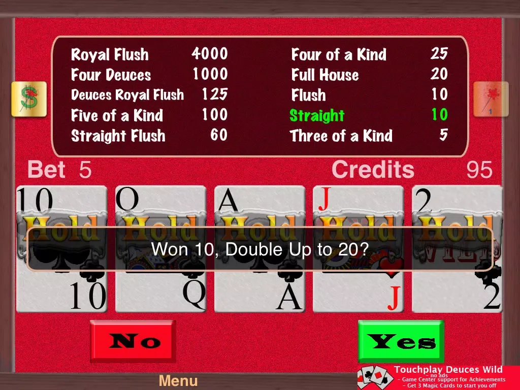 TouchPlay Deuces Wild Video Poker Lite iPad  Ekran Görüntüleri