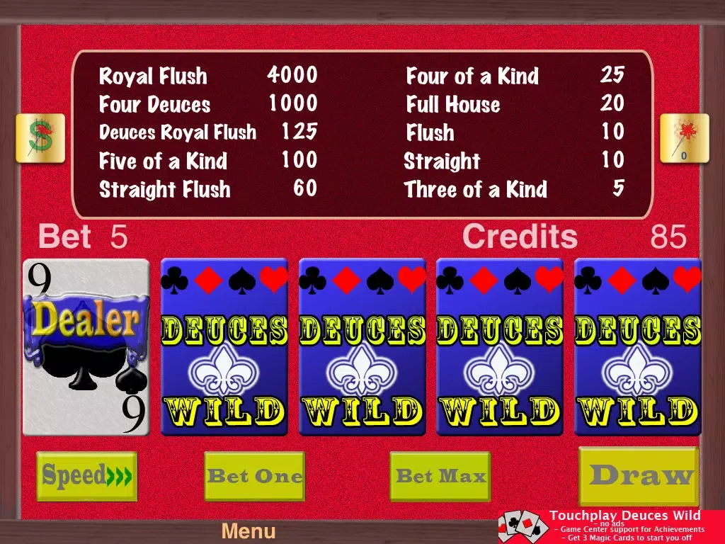 TouchPlay Deuces Wild Video Poker Lite iPad  Ekran Görüntüleri