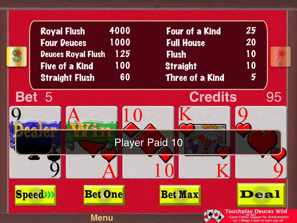 TouchPlay Deuces Wild Video Poker Lite iPad  Ekran Görüntüleri