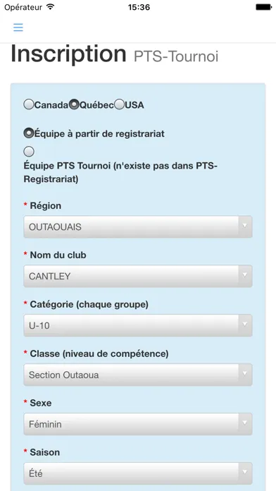 Screenshot di PTS Tournoi