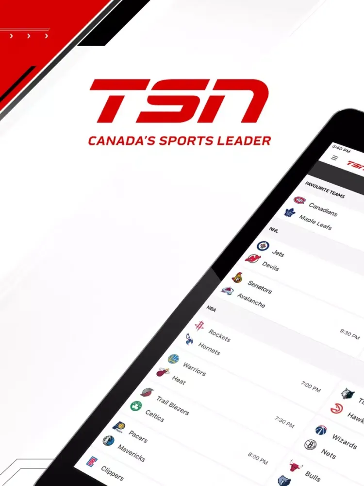 Captures d'écran de TSN GO iPad 