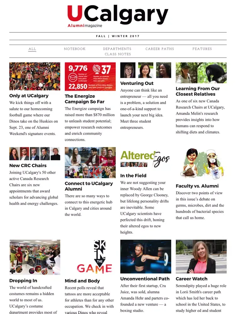 UCalgary Alumni Magazine iPad  Screenshots