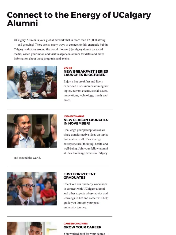 UCalgary Alumni Magazine iPad  Screenshots
