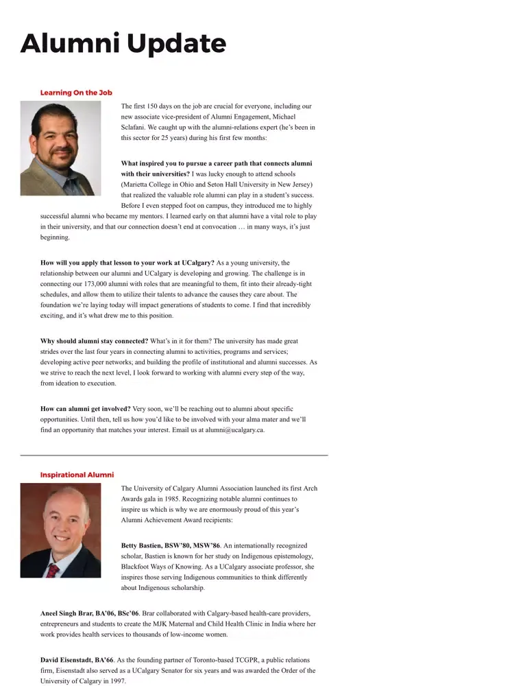 UCalgary Alumni Magazine iPad  Screenshots