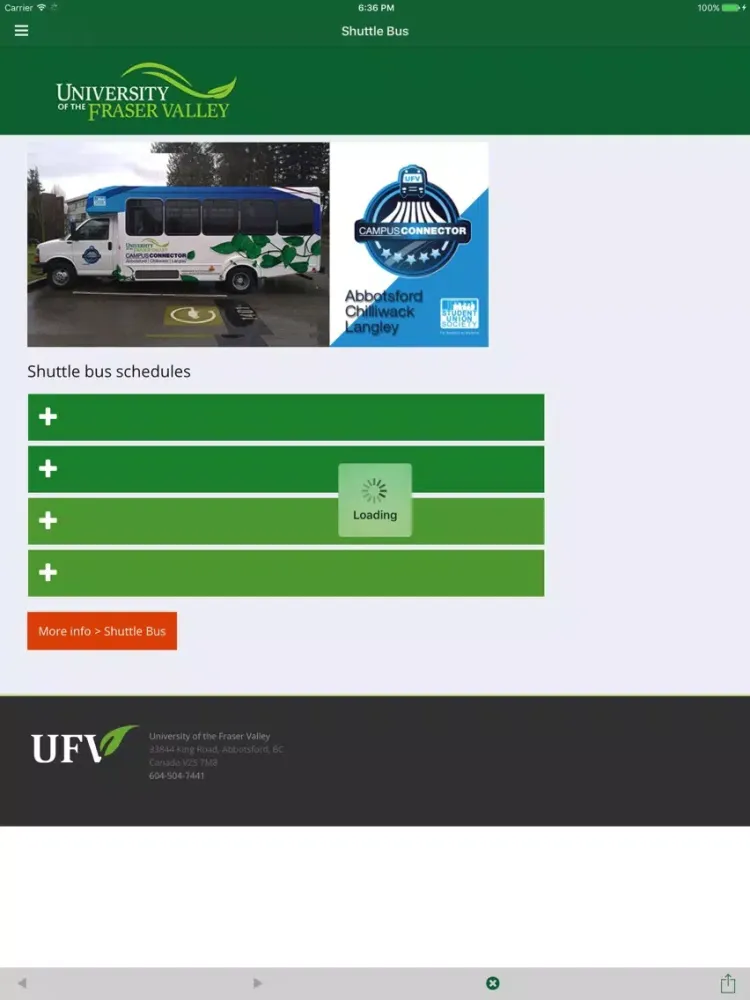 University of the Fraser Valley iPad  스크린샷