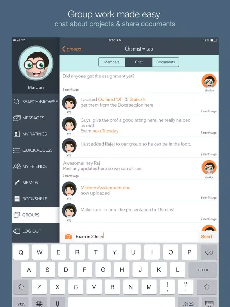 Zrzuty ekranu ClassRate iPad 