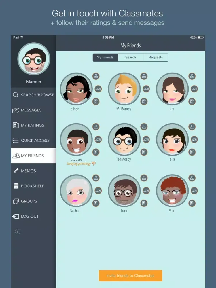 Zrzuty ekranu ClassRate iPad 