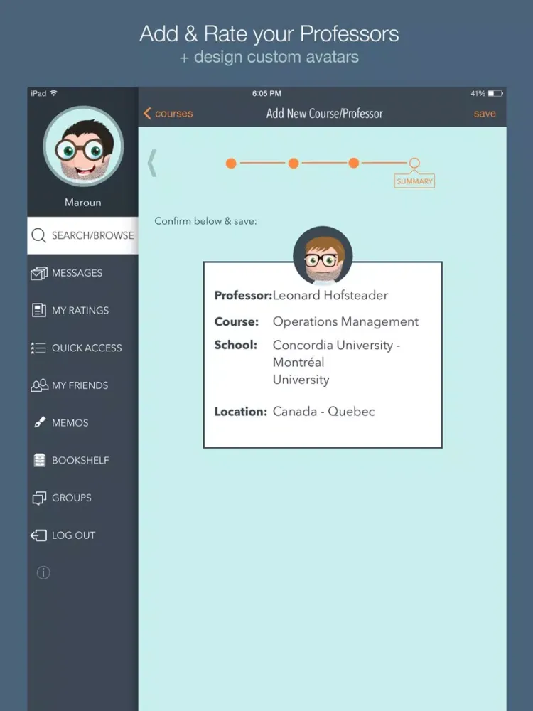 Zrzuty ekranu ClassRate iPad 
