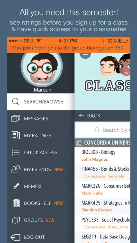 Zrzuty ekranu ClassRate