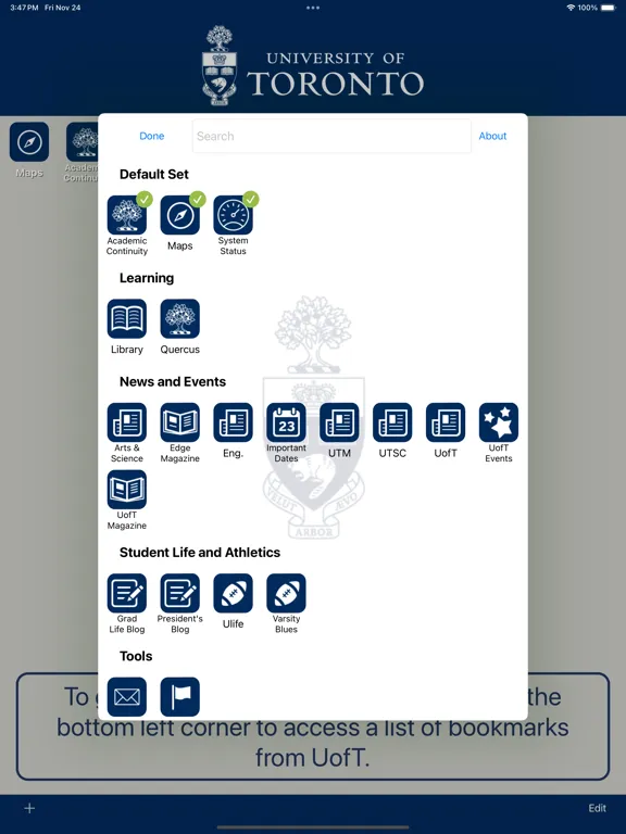 U of T Mobile iPad  Ekran Görüntüleri
