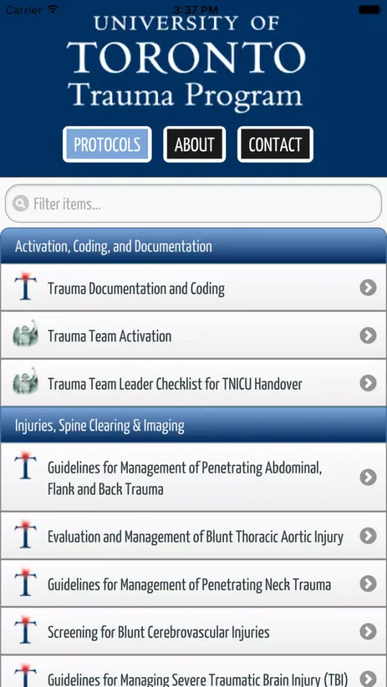 U of T Trauma Protocols应用截图