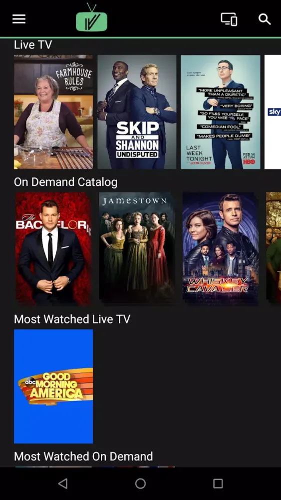 Tangkapan layar Valley Fiber TV