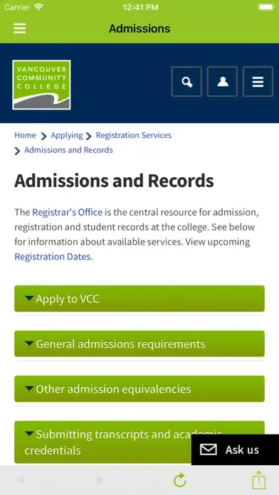 Vancouver Community College स्क्रीनशॉट