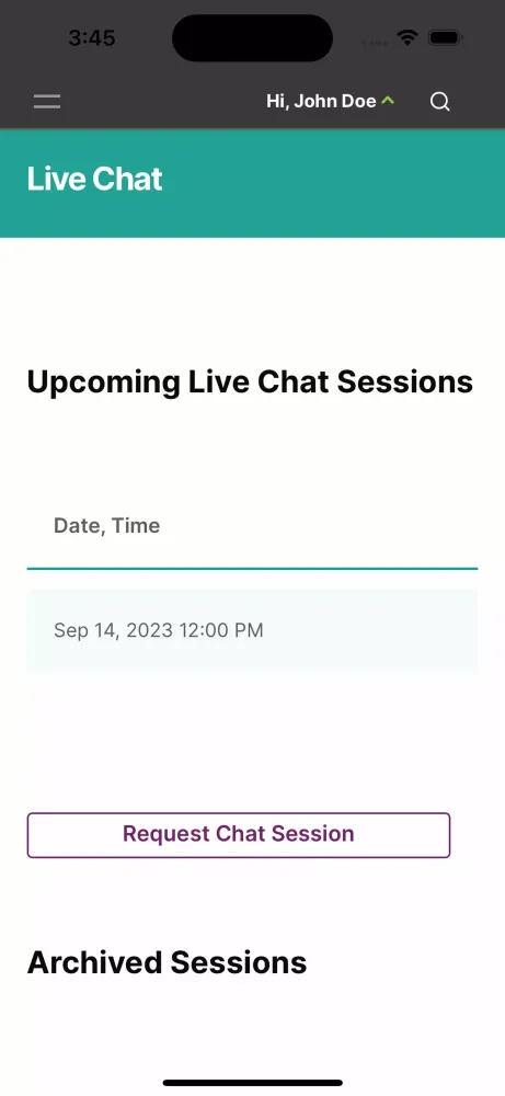 WES Online Counselling Screenshots