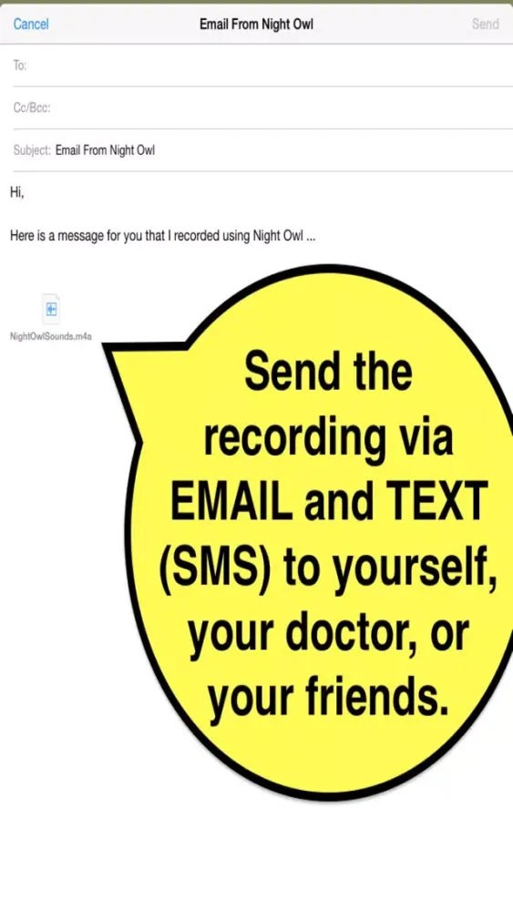 Скриншоты Night Owl: Send Voice Messages in Email or Text