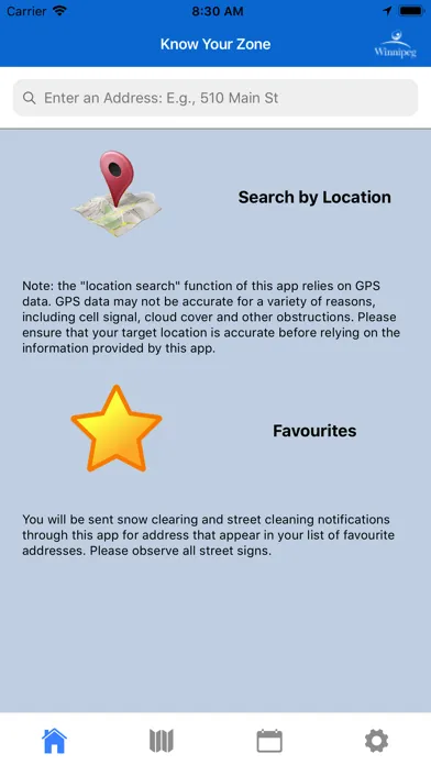 Ảnh chụp màn hình của Winnipeg Know Your Zone