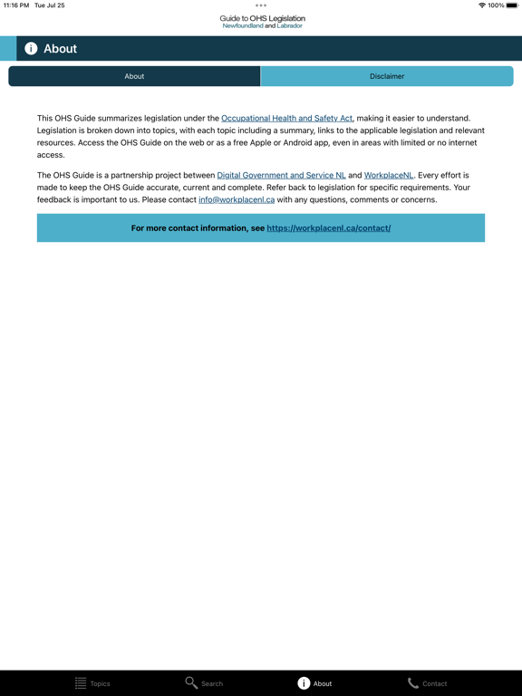Guide to OHS Legislation NL iPad  Screenshots