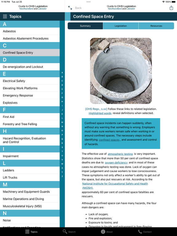 Guide to OHS Legislation NL iPad  Screenshots