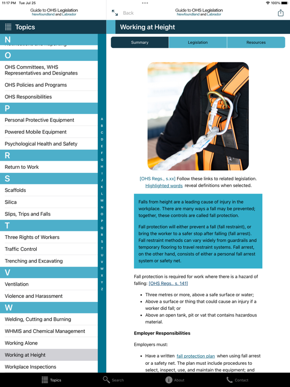 Guide to OHS Legislation NL iPad  Screenshots