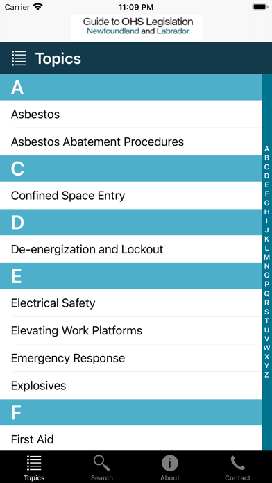 Guide to OHS Legislation NL Screenshots