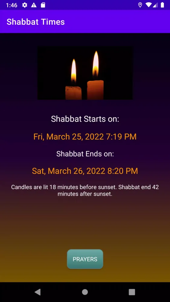 Shabbat Times Screenshots