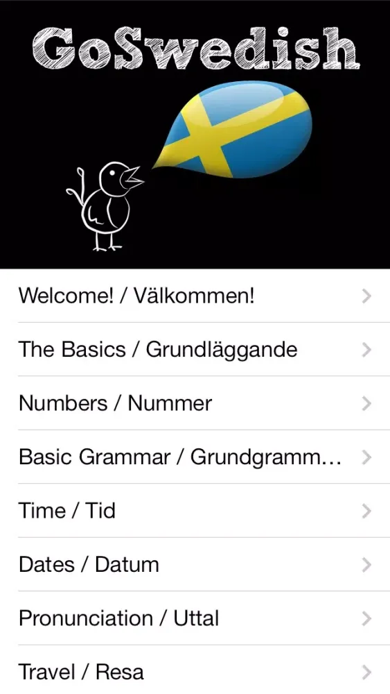 Captures d'écran de GoSwedish - A friendly introduction to Swedish