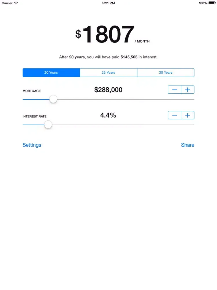 Mortgage++ iPad  Screenshots