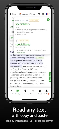 Tangkapan skrin Language Player
