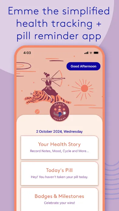 Zrzuty ekranu Emme: Health & Pill Tracker