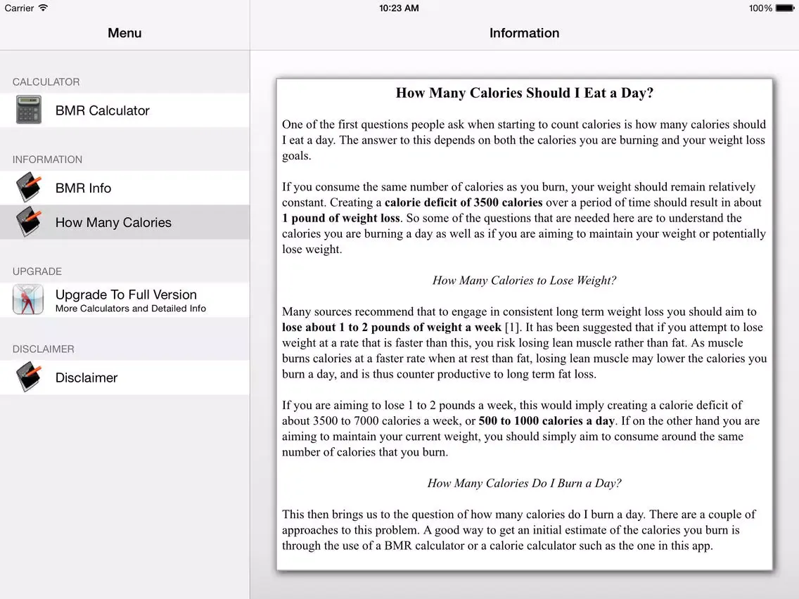 تصاویر Basal Metabolic Rate - BMR Calculator iPad 